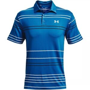Under Armour UA Playoff 2.0 Golf Polo 1327037-899 Blue White Stripes Mens S